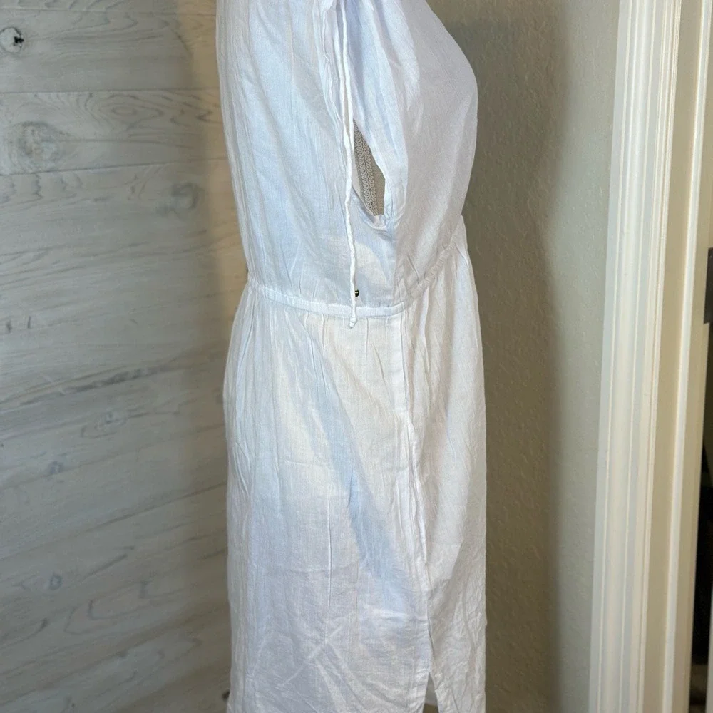 Lauren Ralph Lauren Cover Up Dress SZ LGE White Cotton Excellent Cotton V-neck
